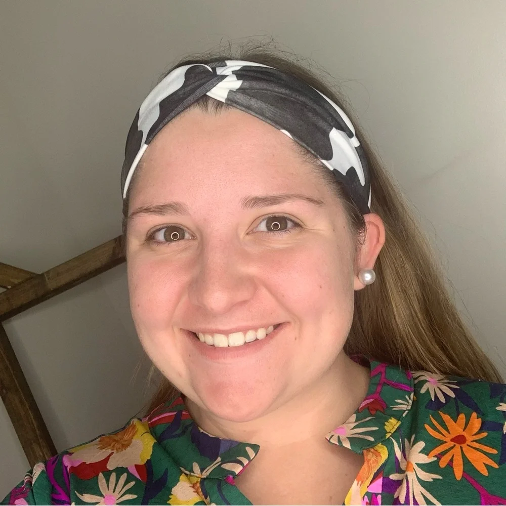 Black and White Cow Print Stretch Headband